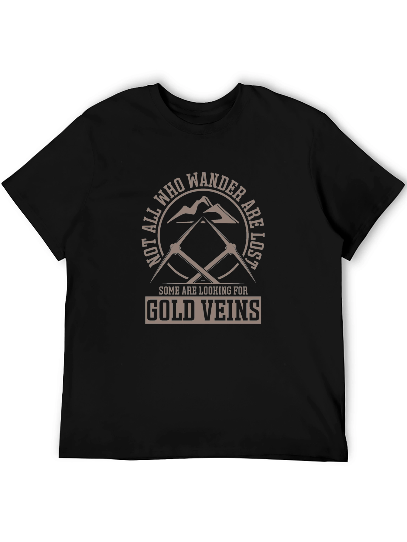 Wanderlust Gold Veins Black T-Shirt