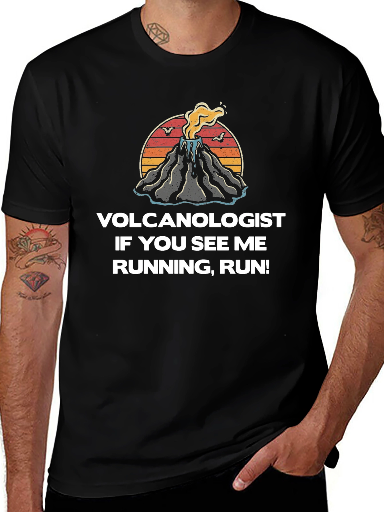 Volcanologist Run T-Shirt - Funny Geologist Tee