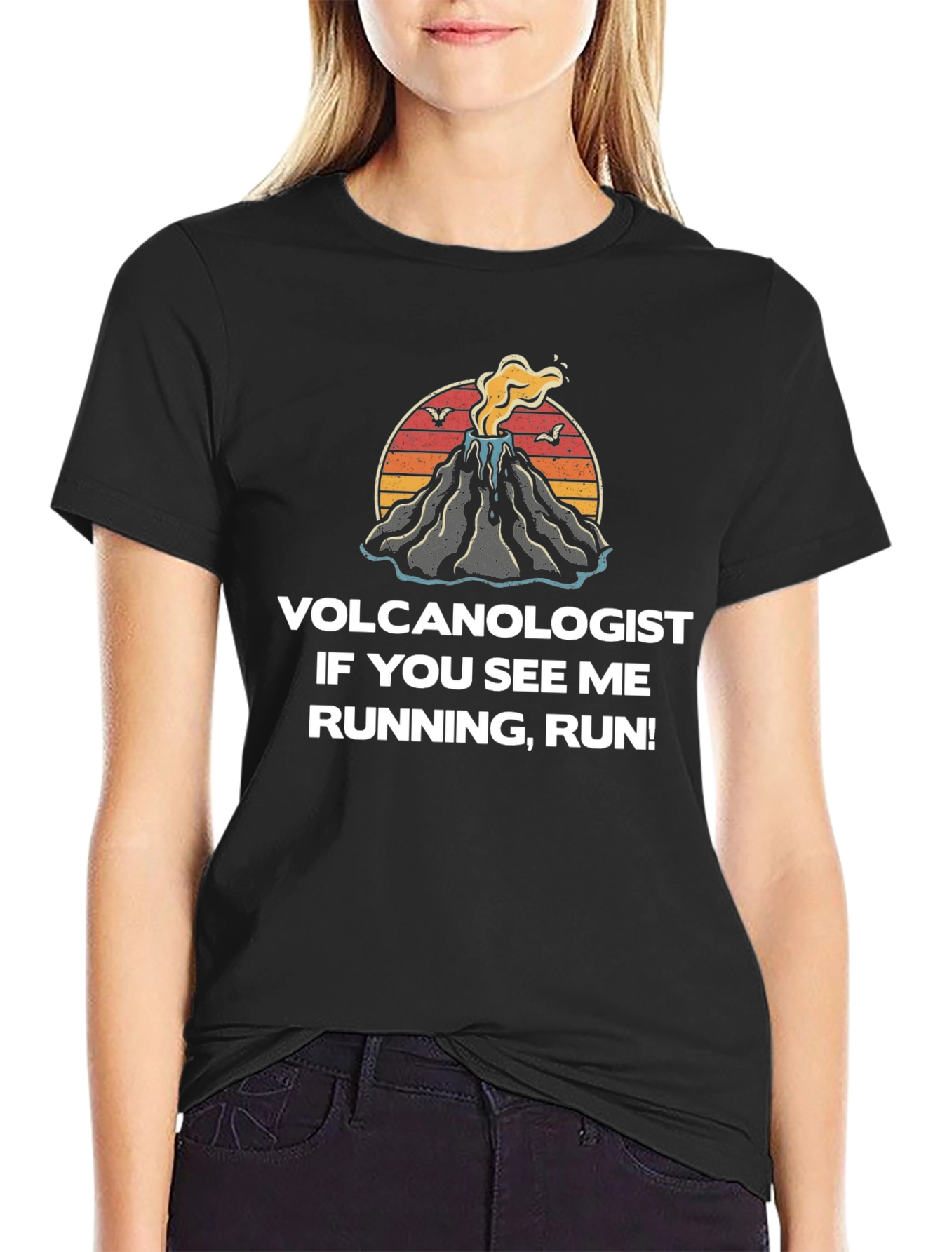 Volcanologist Run T-Shirt - Funny Geologist Tee