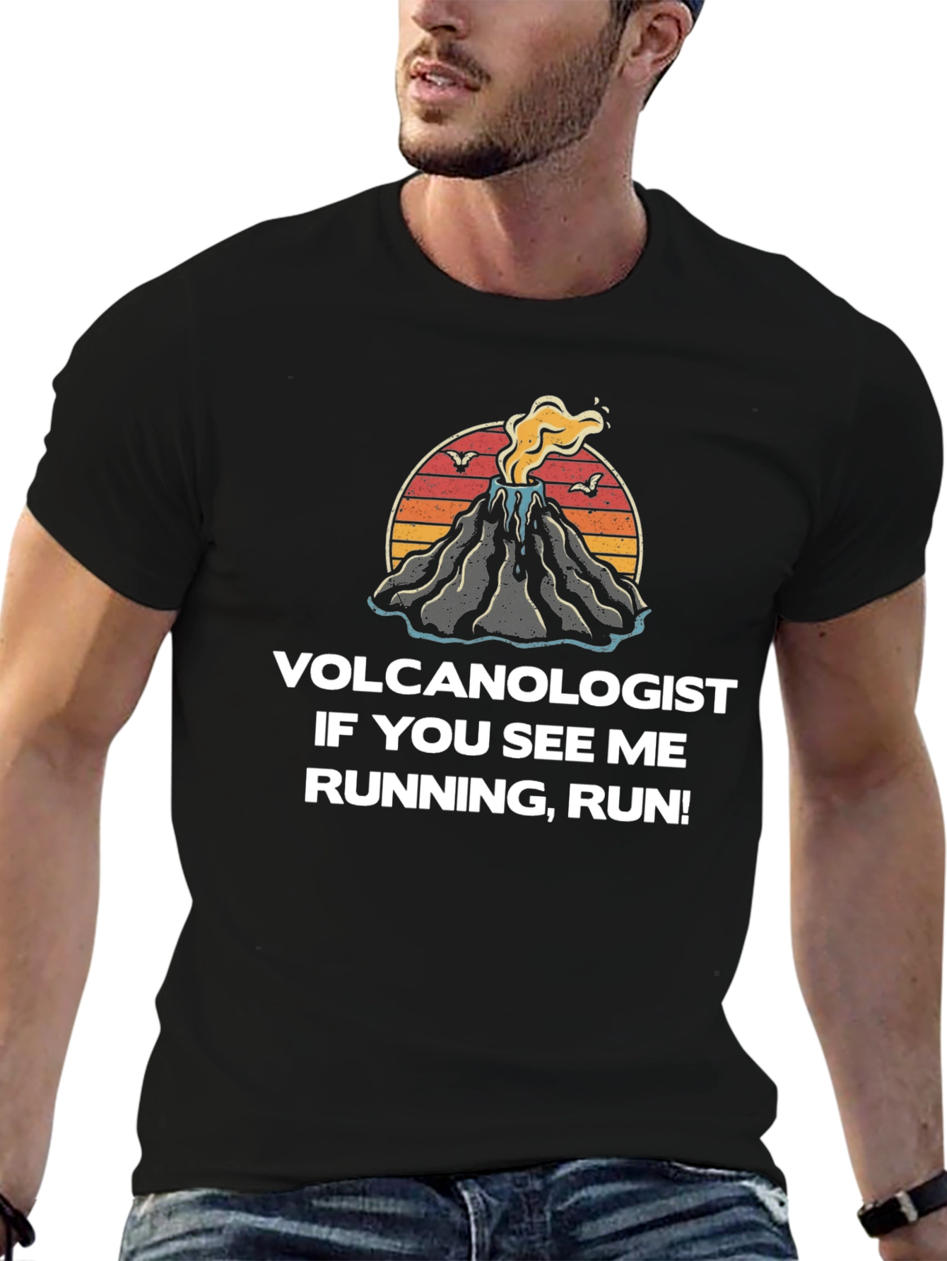 Volcanologist Run T-Shirt - Funny Geologist Tee