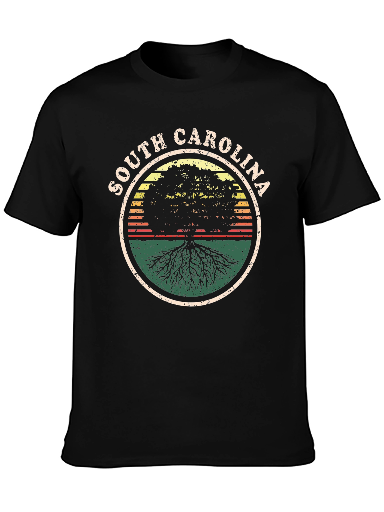 South Carolina Tree Graphic Tee - Black Casual Shirt