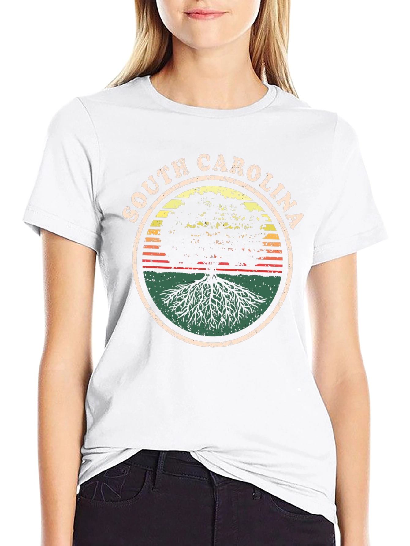 South Carolina Tree Graphic Tee - Black Casual Shirt