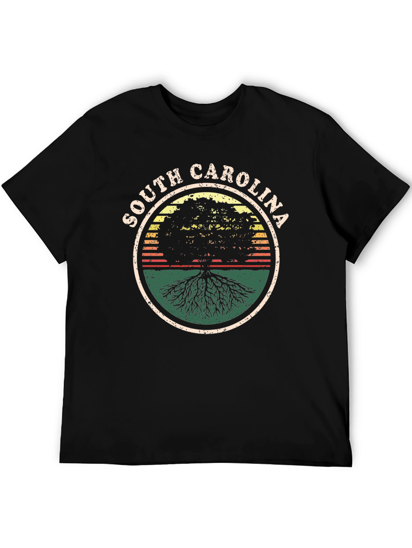 South Carolina Tree Graphic Tee - Black Casual Shirt