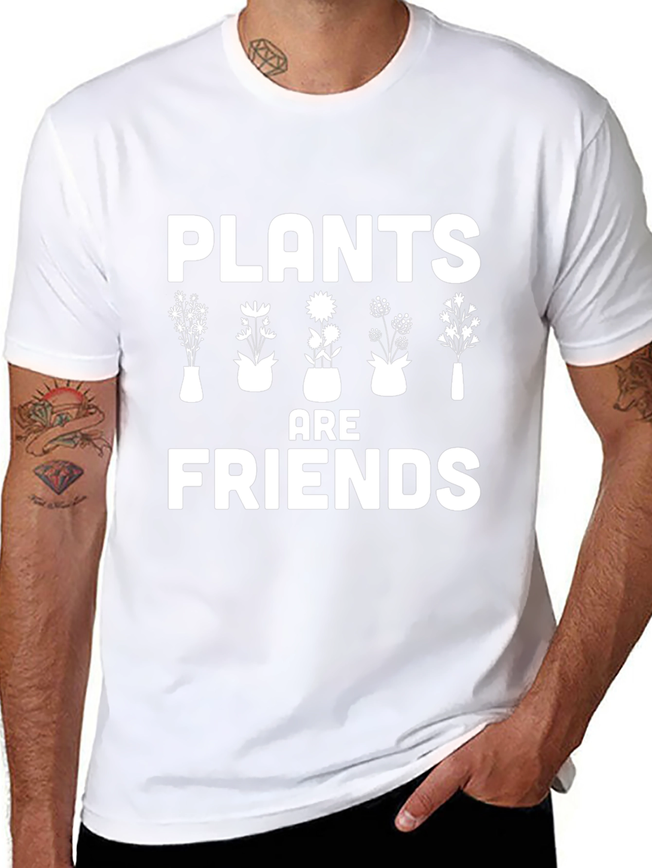 Plants are Friends Graphic Tee - Black