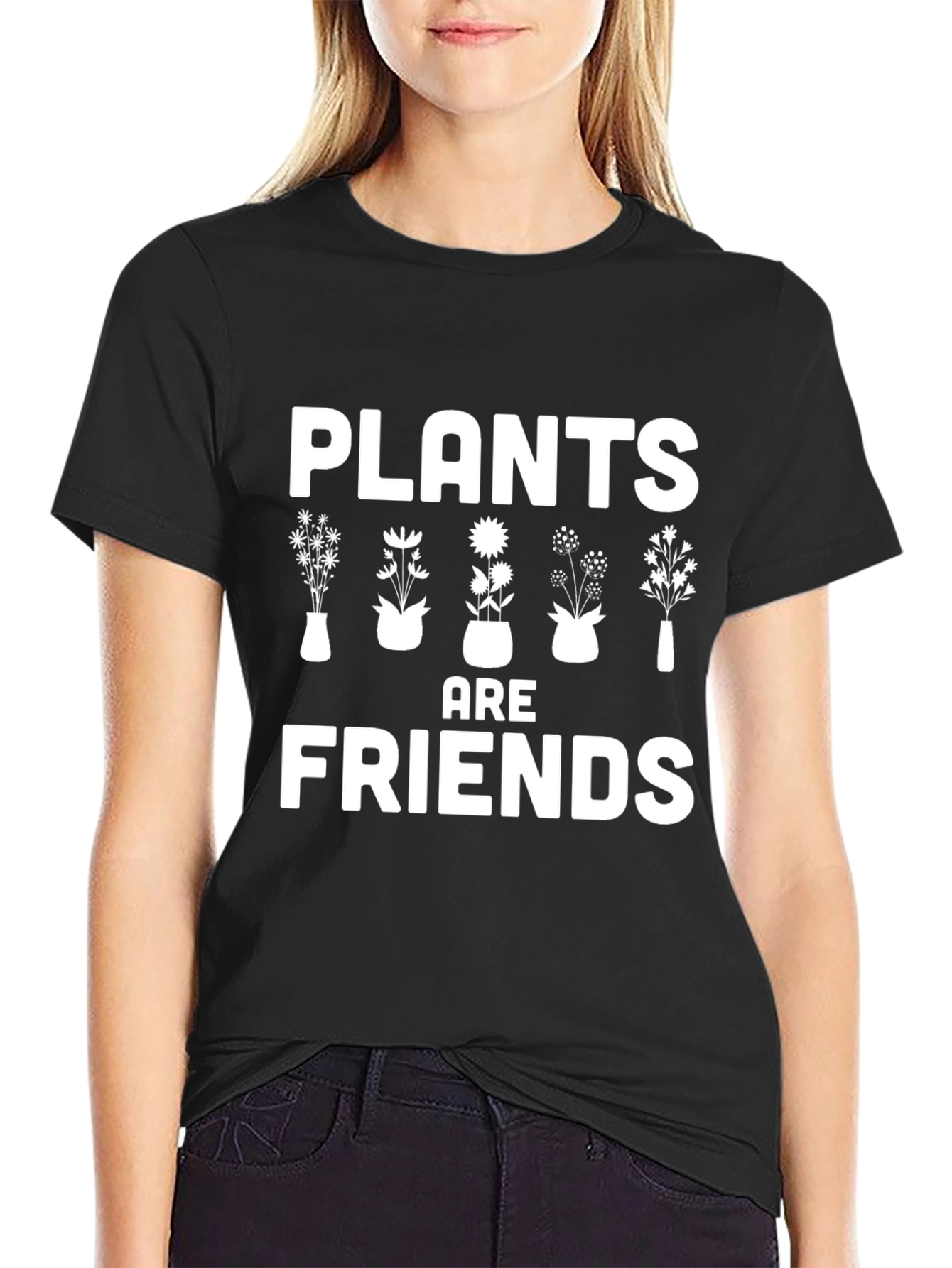 Plants are Friends Graphic Tee - Black