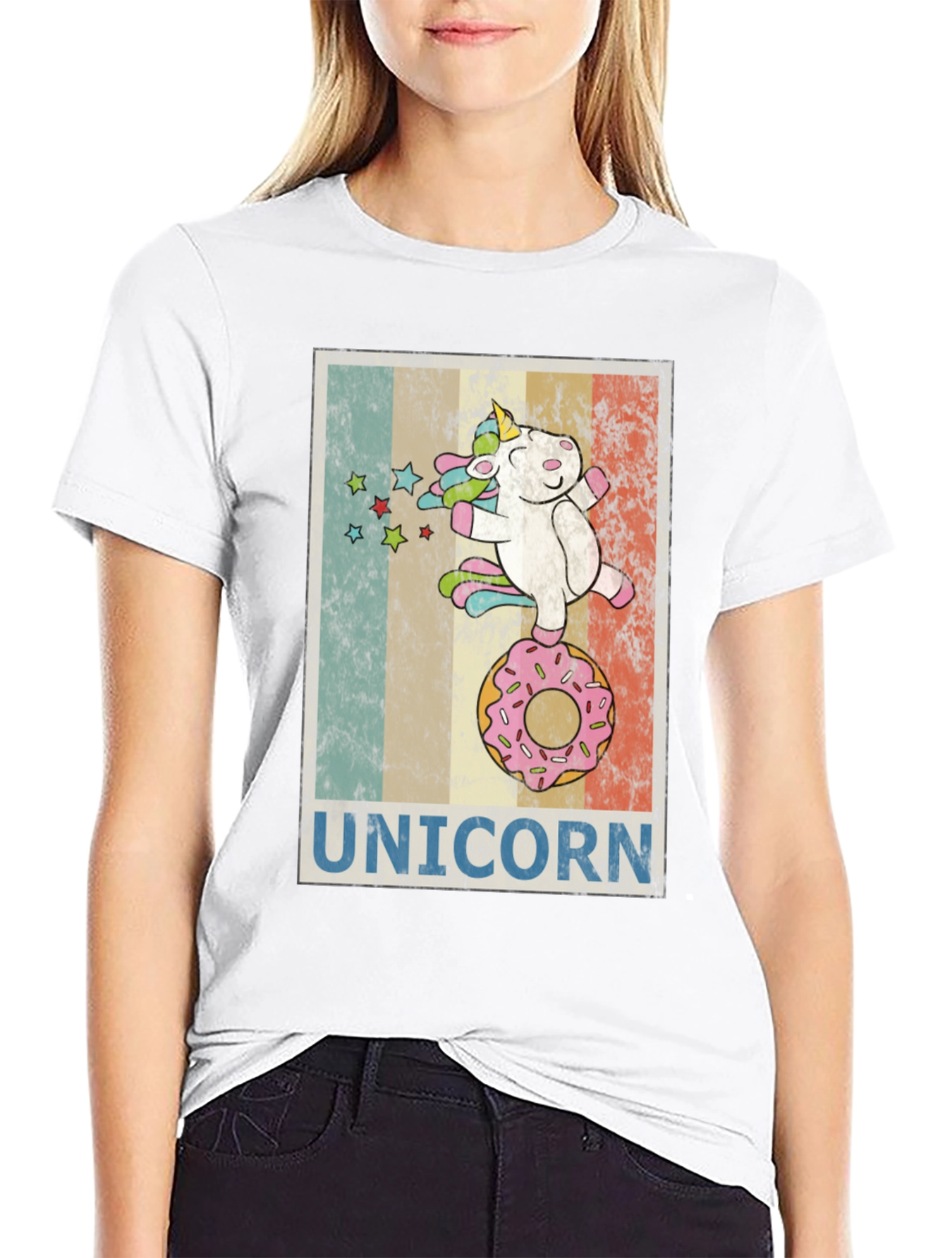 Unicorn on Donut Graphic Tee