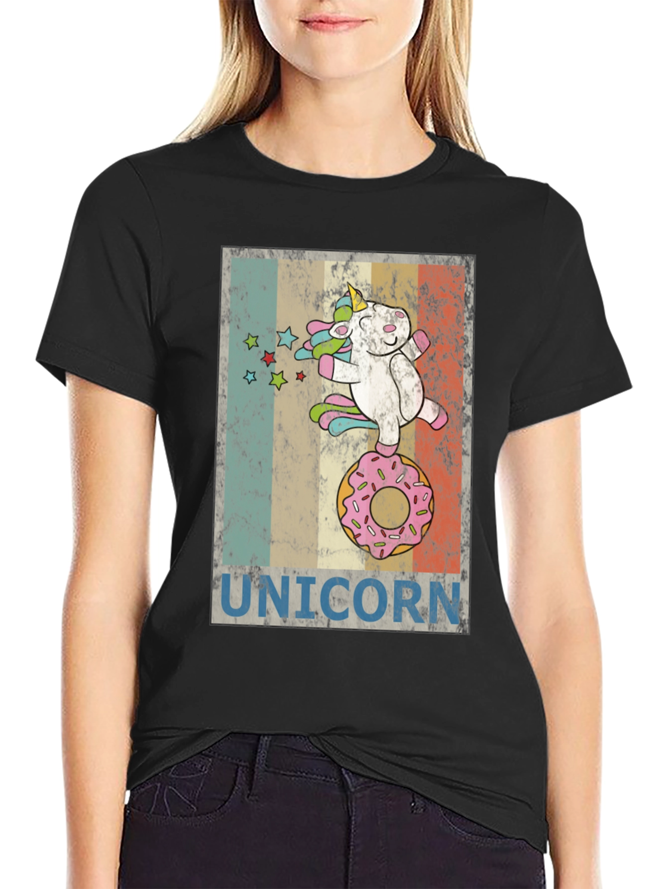 Unicorn on Donut Graphic Tee