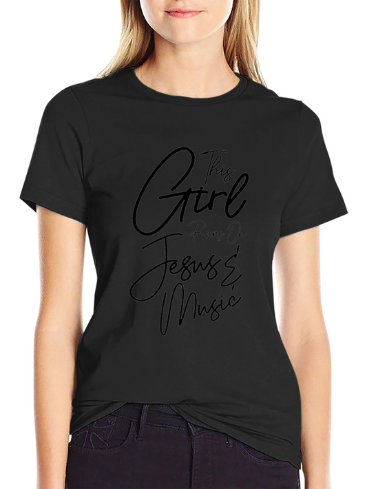 This Girl Runs On Jesus & Music T-Shirt
