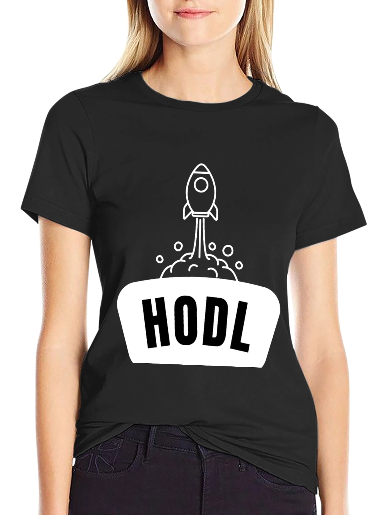 HODL Rocket Black T-Shirt - Crypto Investor Apparel