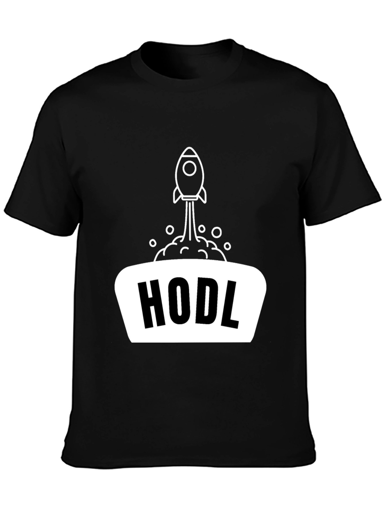 HODL Rocket Black T-Shirt - Crypto Investor Apparel