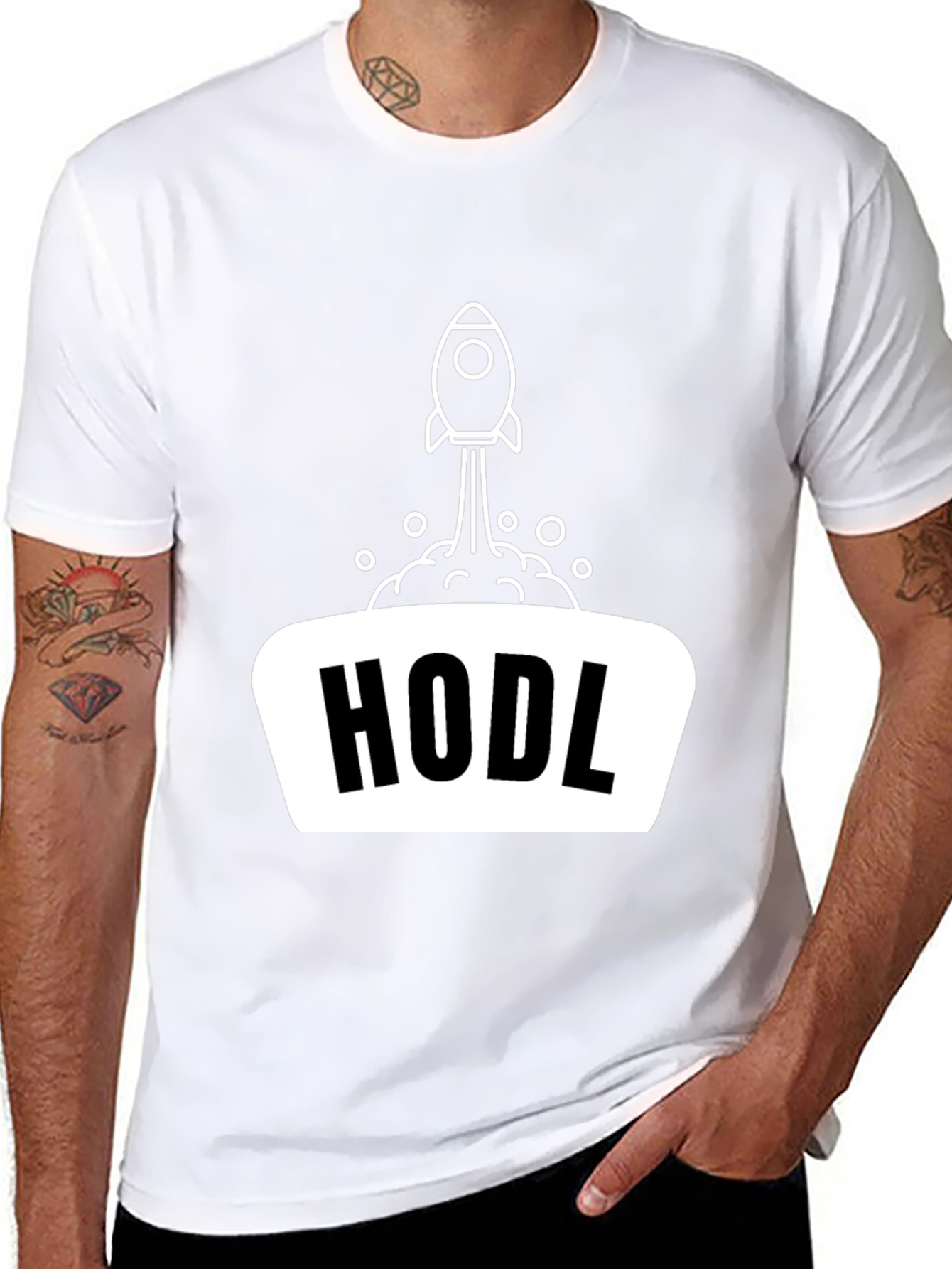 HODL Rocket Black T-Shirt - Crypto Investor Apparel