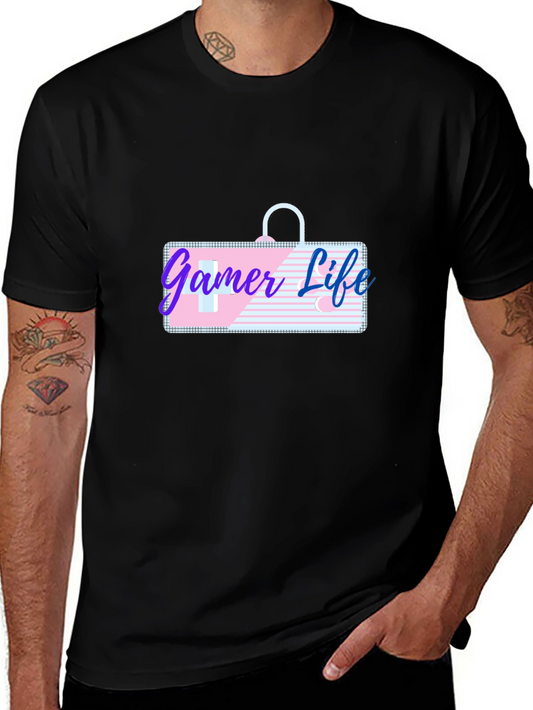 Gamer Life Graphic Tee - Black Casual T-Shirt