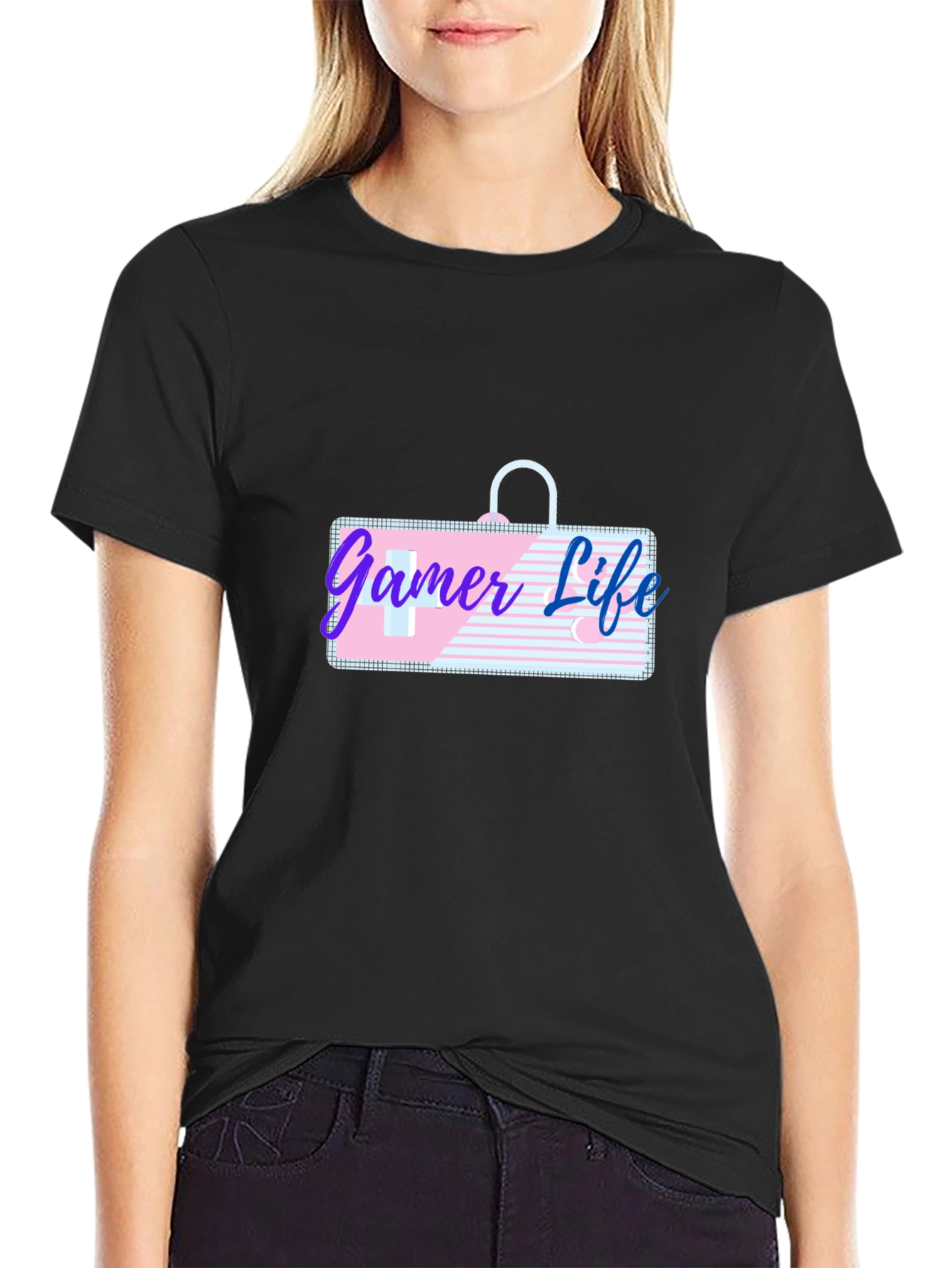 Gamer Life Graphic Tee - Black Casual T-Shirt