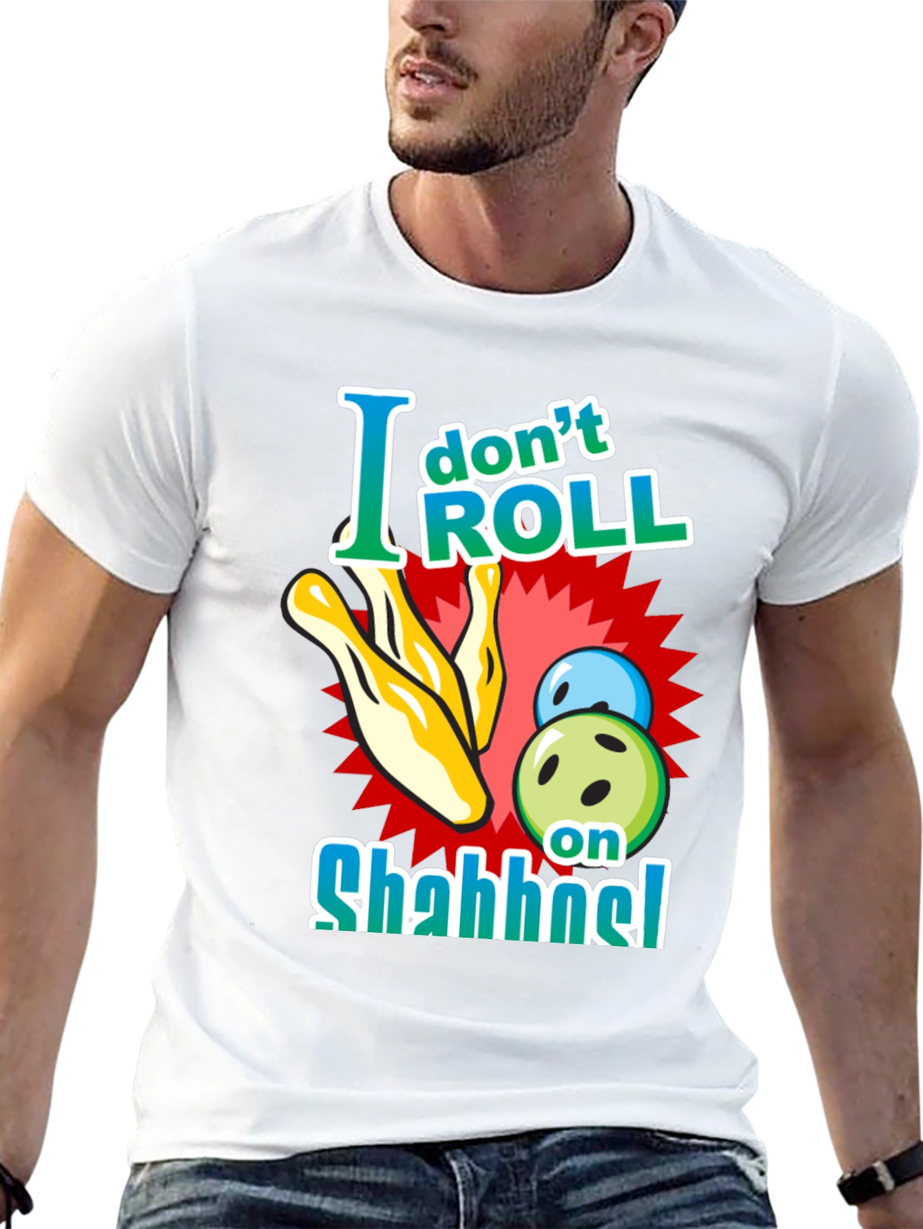 I Dont Roll on Shabbat Black T-Shirt