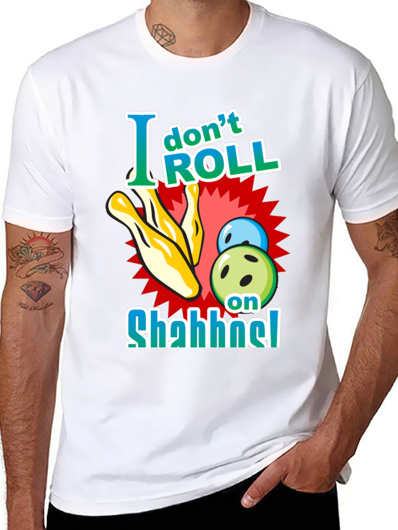 I Dont Roll on Shabbat Black T-Shirt