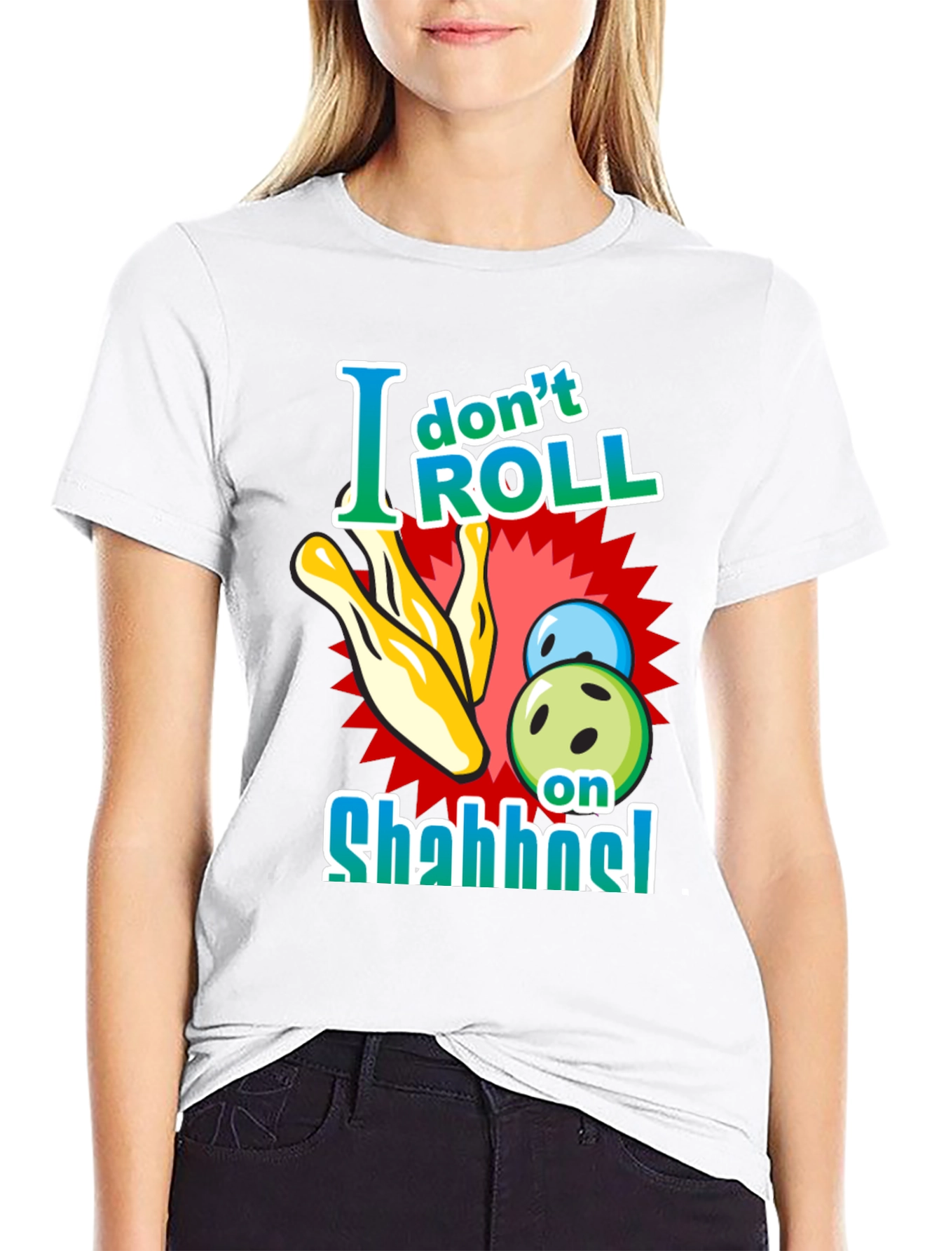 I Dont Roll on Shabbat Black T-Shirt