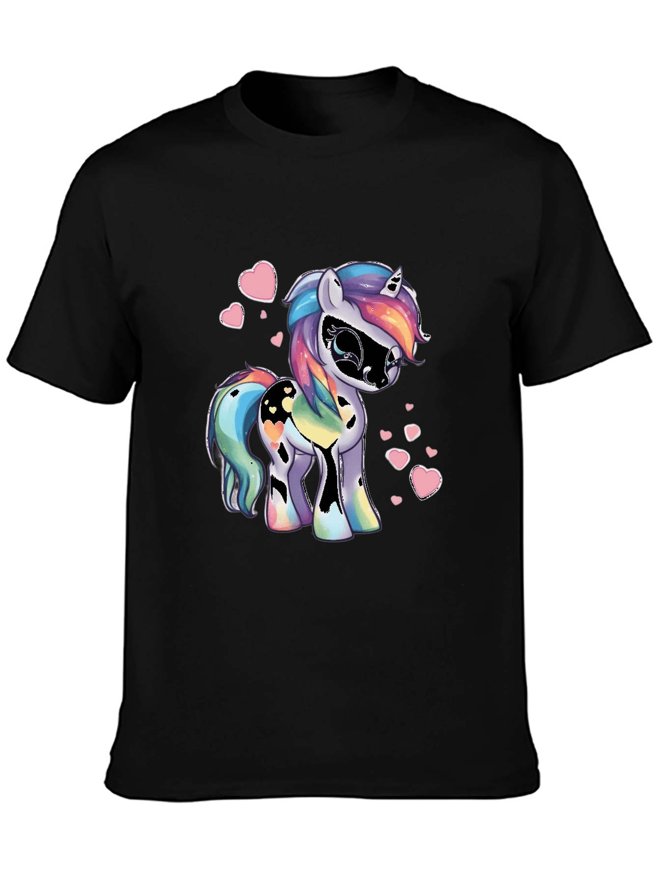 Unicorn Heart Black Graphic Tee