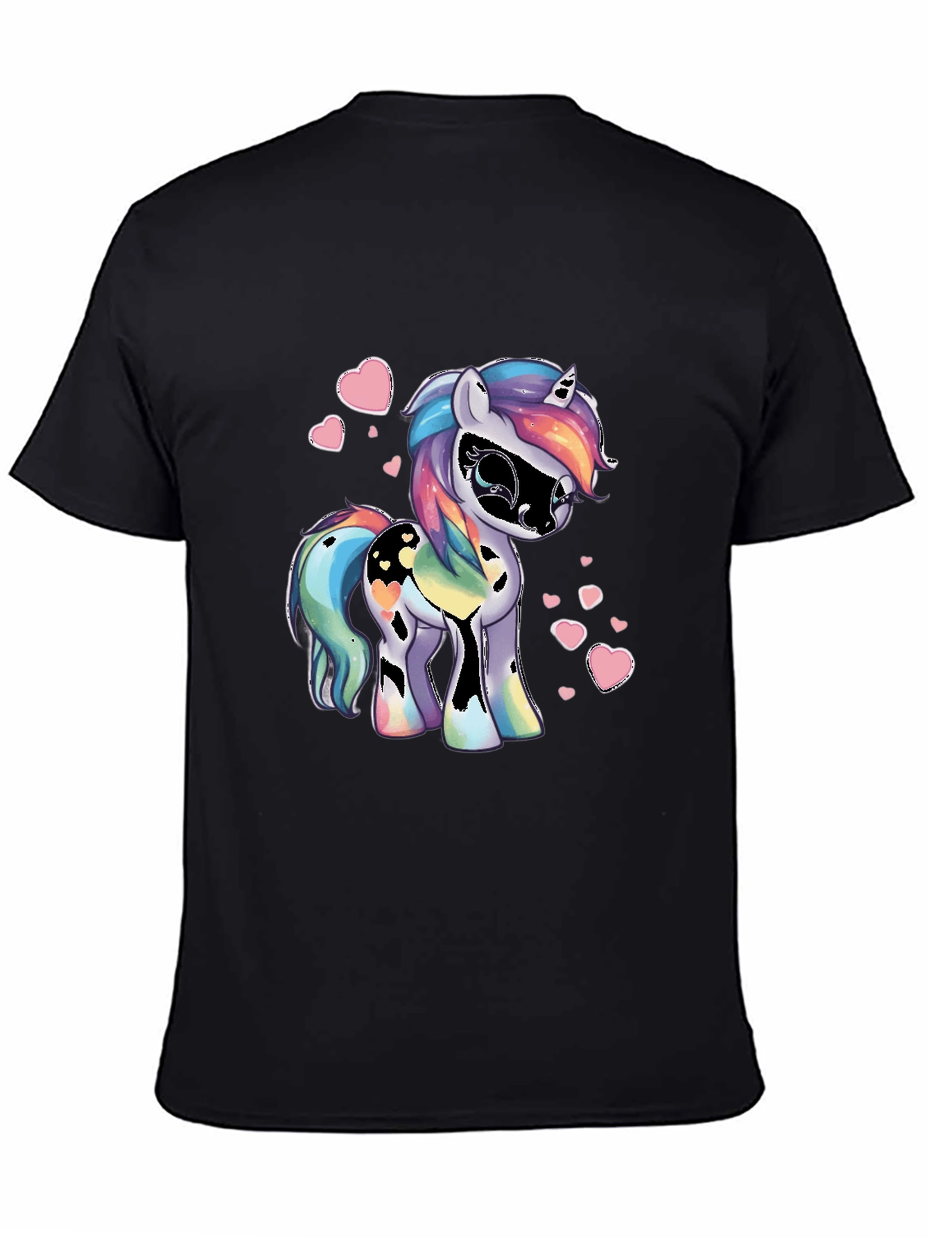 Unicorn Heart Black Graphic Tee