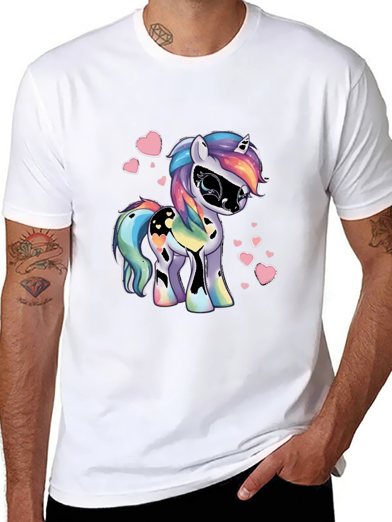 Unicorn Heart Black Graphic Tee