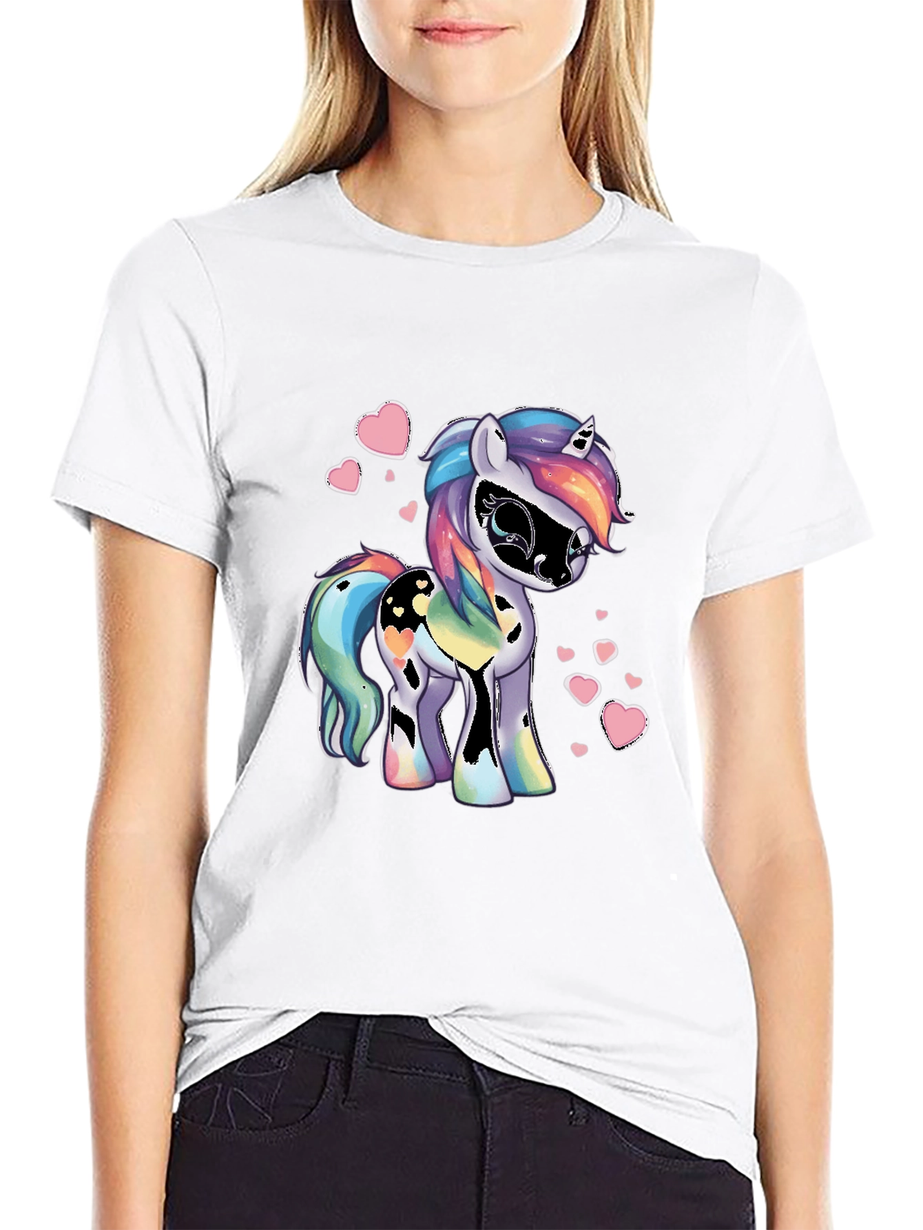 Unicorn Heart Black Graphic Tee
