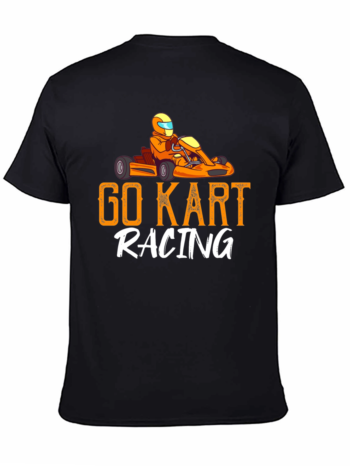 Go Kart Racing Black Graphic T-Shirt