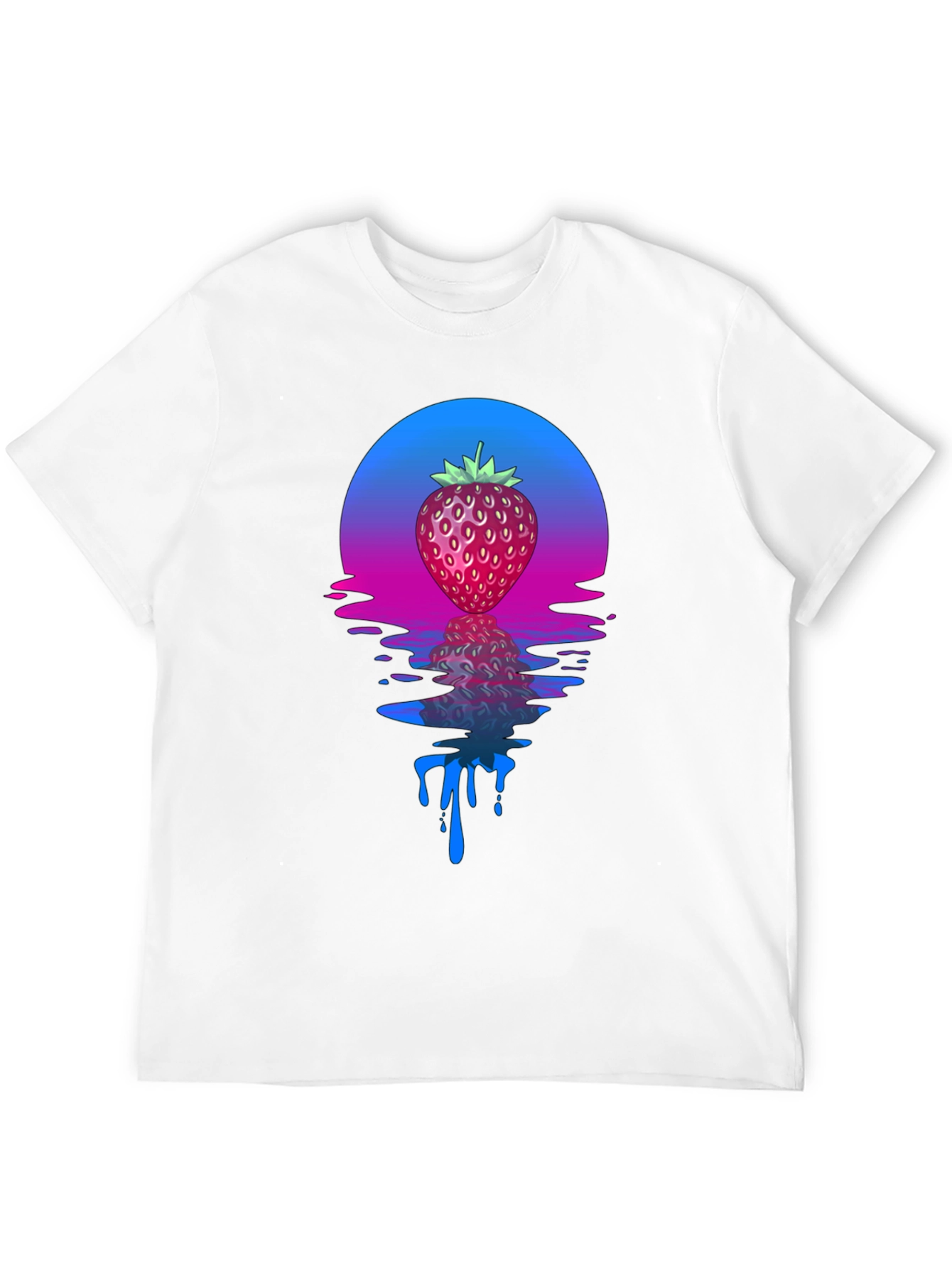 Strawberry Sunset Graphic Tee - Cool Retro Design