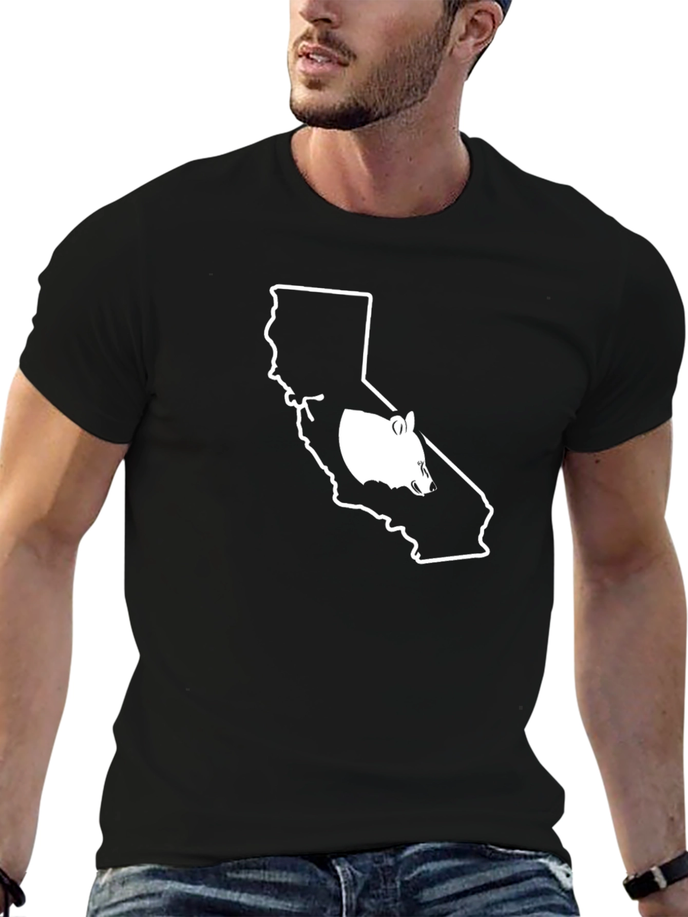 California Bear Graphic Tee - Black