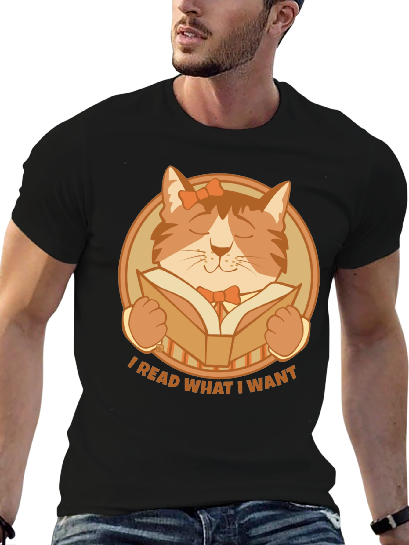 I Read What I Want Cat Graphic T-Shirt