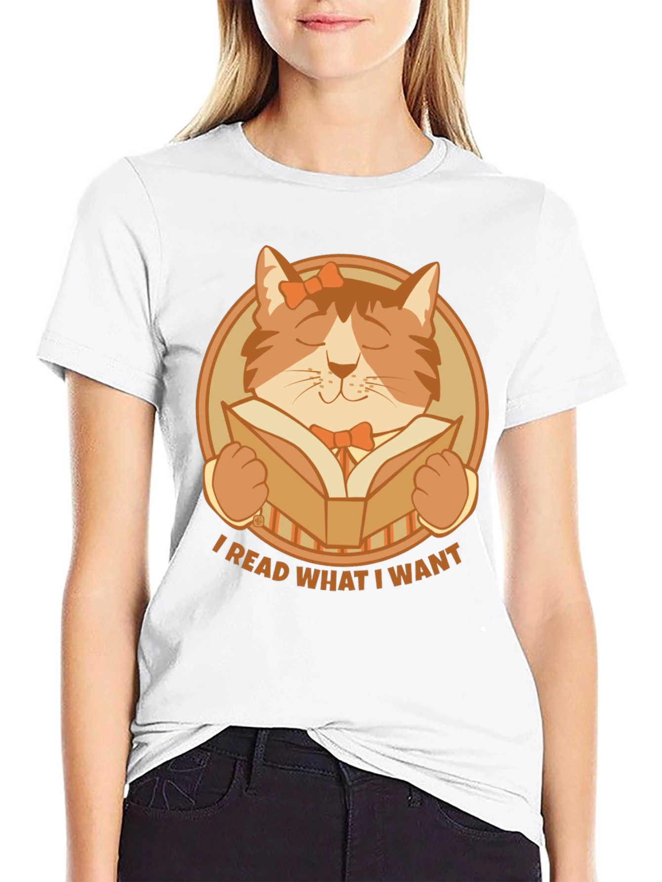 I Read What I Want Cat Graphic T-Shirt