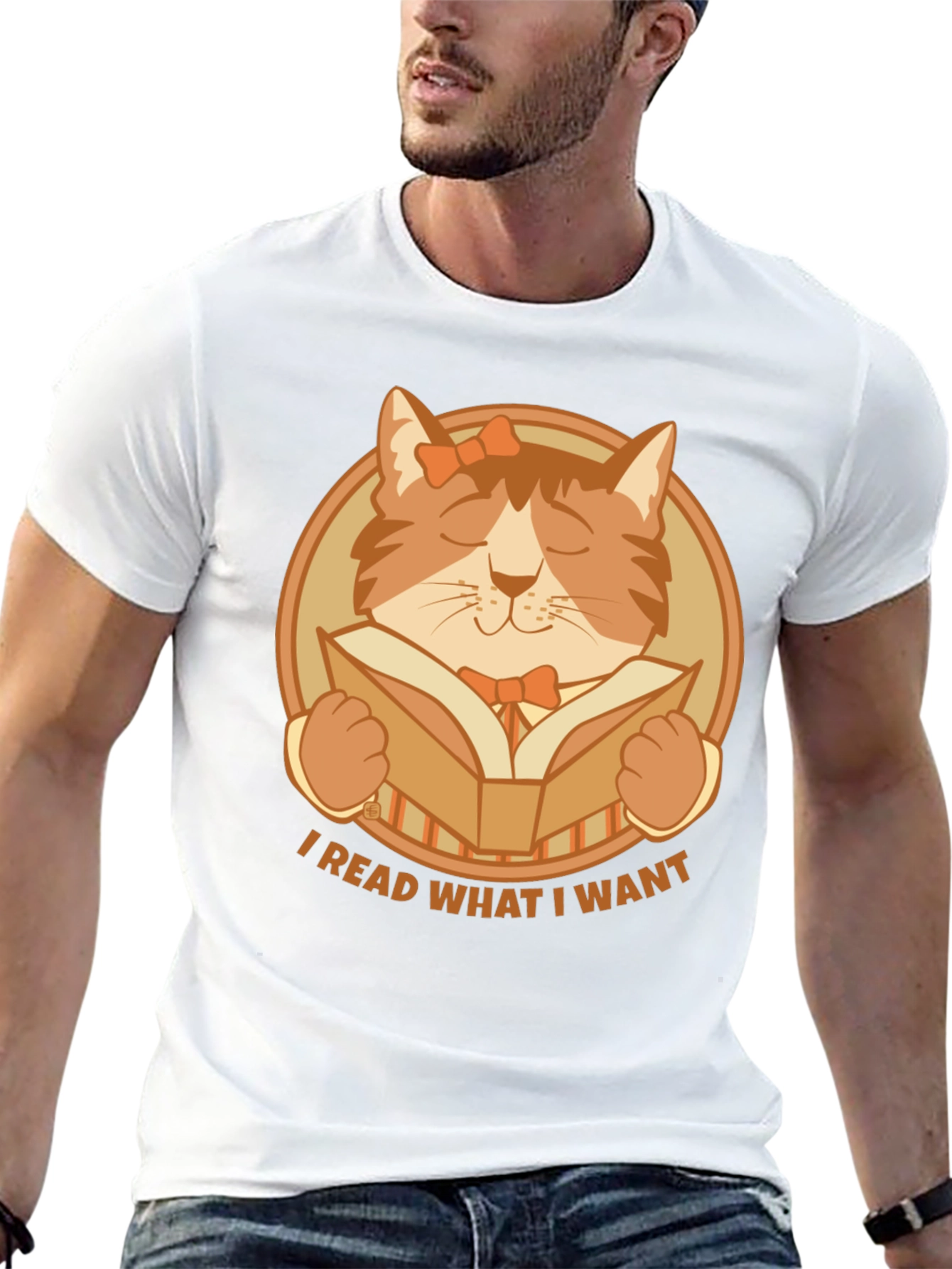 I Read What I Want Cat Graphic T-Shirt