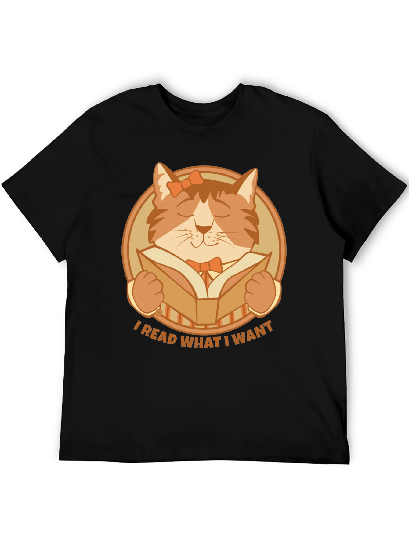 I Read What I Want Cat Graphic T-Shirt