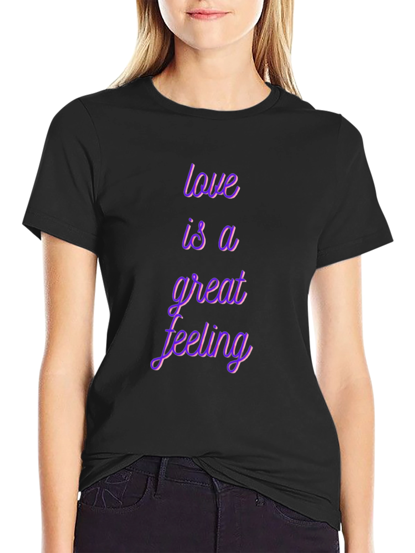 Love is a Great Feeling Black T-Shirt