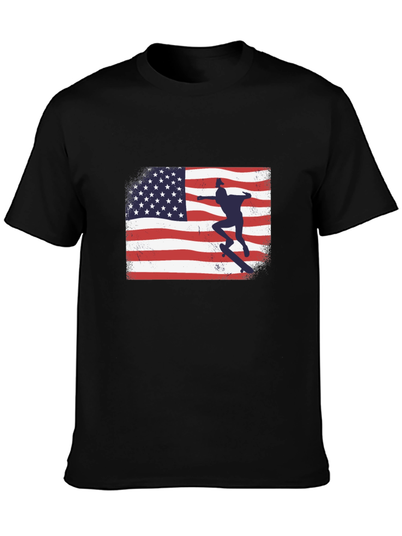 American Flag Skateboarder Graphic T-Shirt