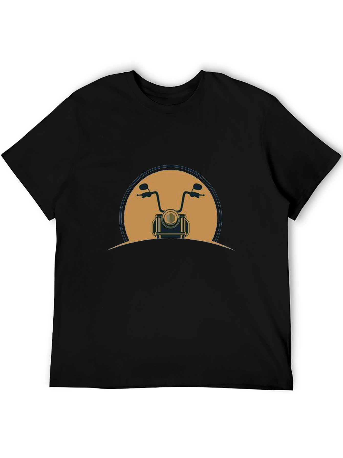 Motorcycle Graphic Tee - Black Cotton Blend