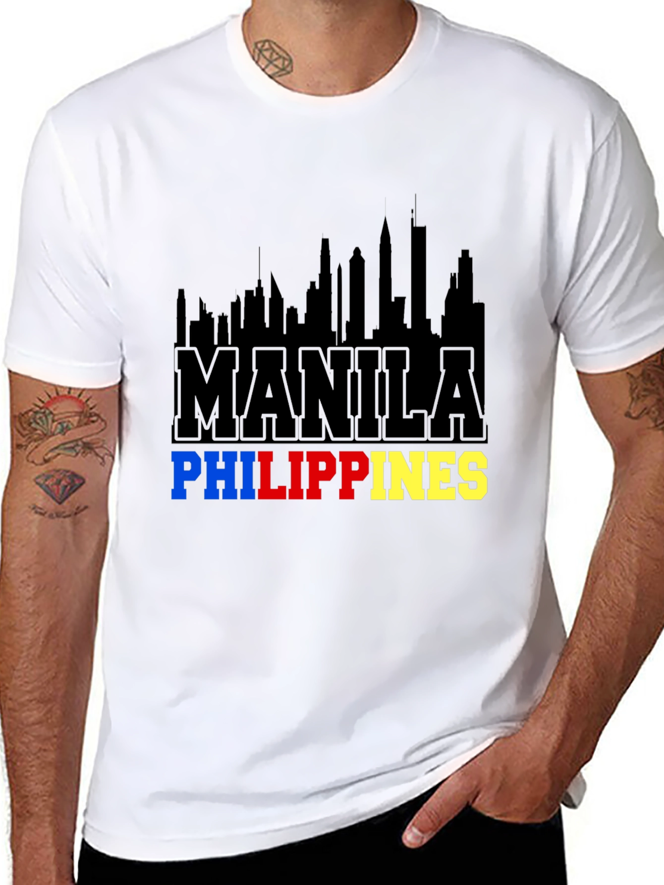 Manila Philippines Skyline Graphic T-Shirt
