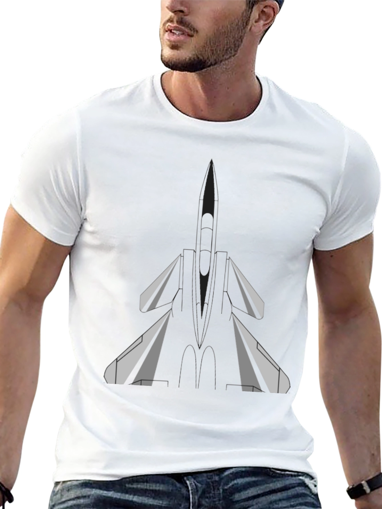 Fighter Jet Graphic Tee - Black T-Shirt