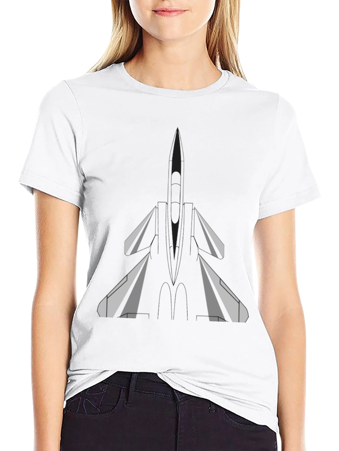 Fighter Jet Graphic Tee - Black T-Shirt