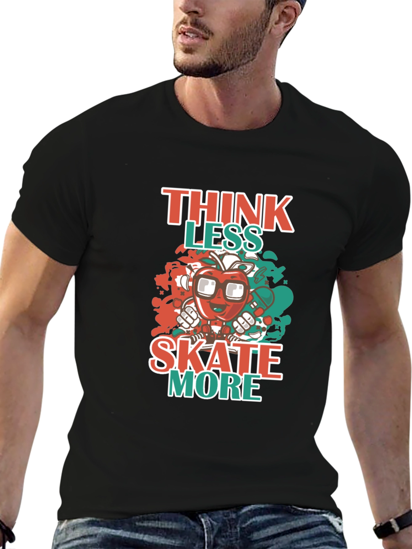 Think Less Skate More Graphic Tee