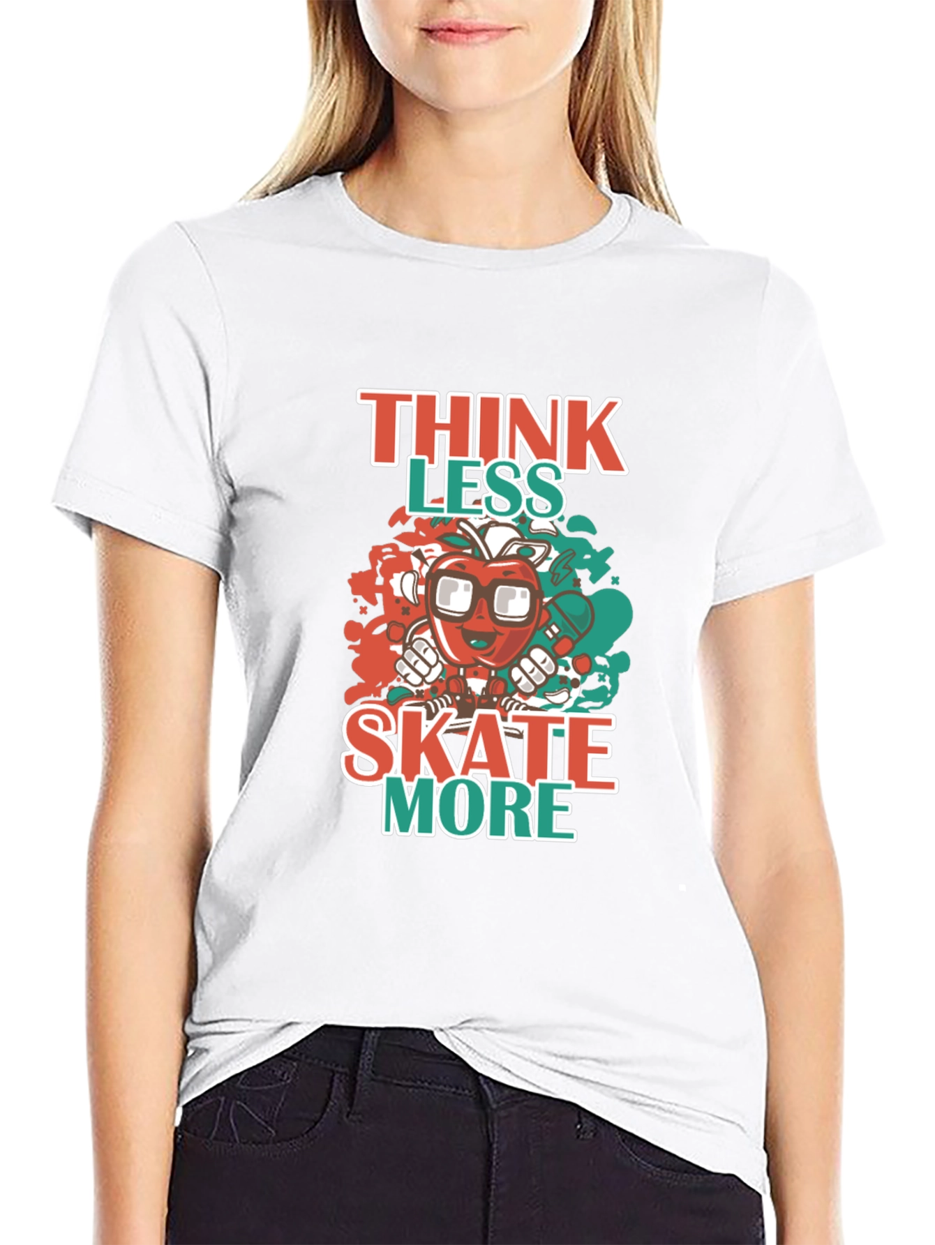 Think Less Skate More Graphic Tee