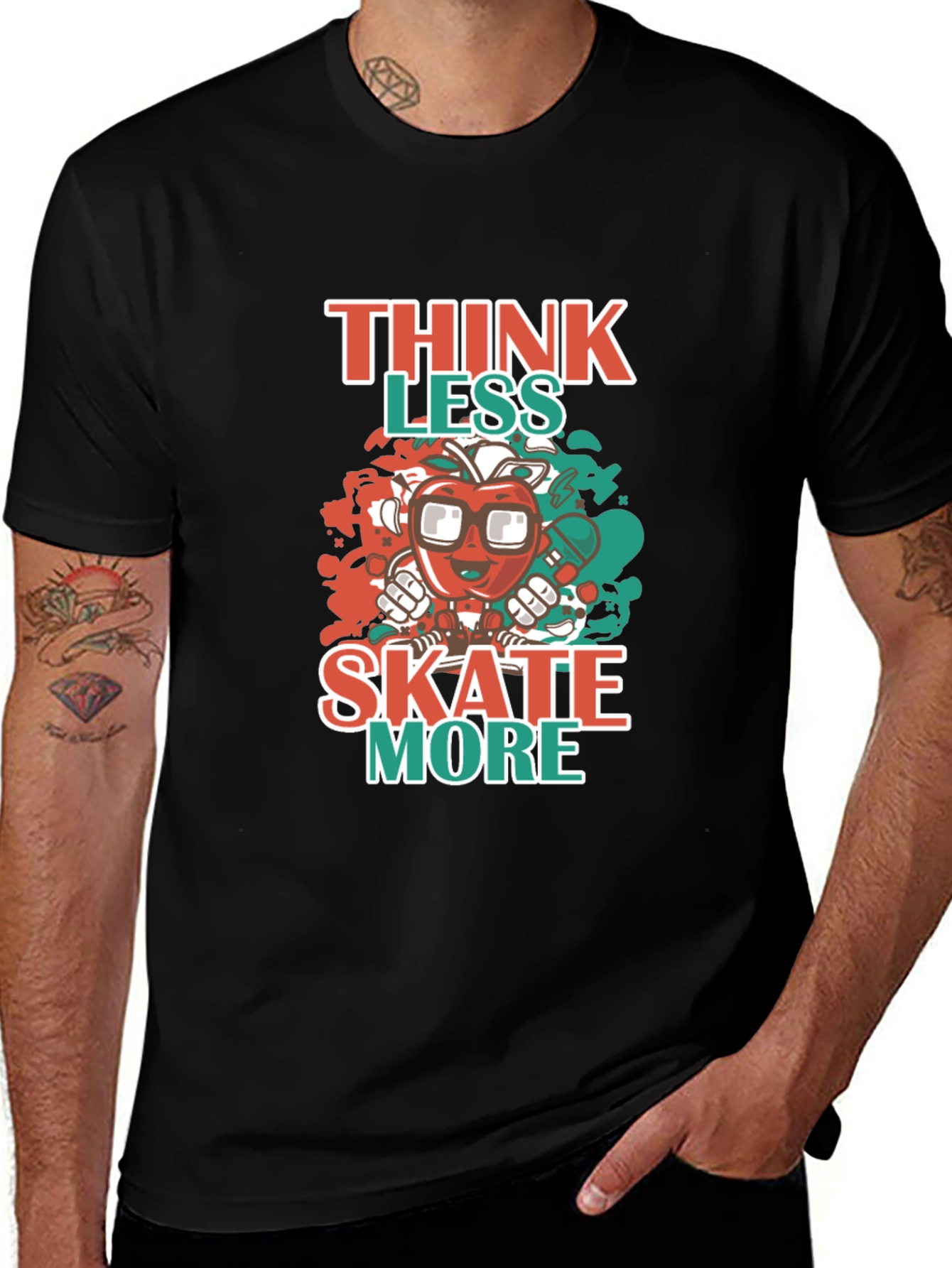 Think Less Skate More Graphic Tee