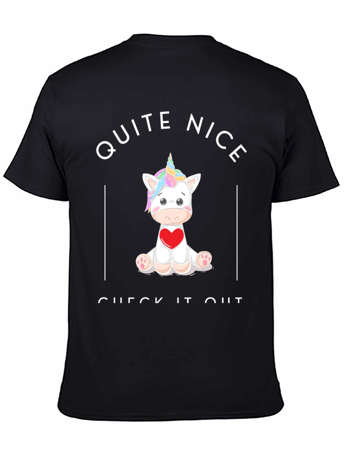 Unicorn Heart Graphic Black T-Shirt