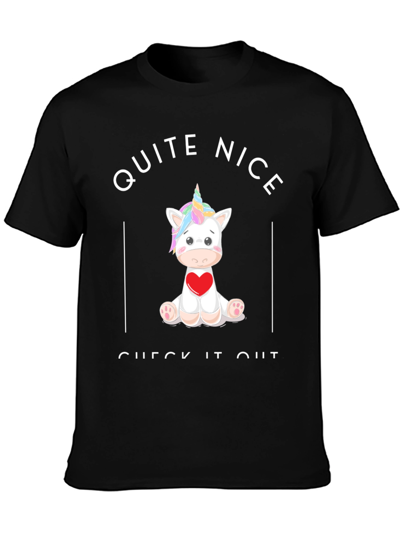 Unicorn Heart Graphic Black T-Shirt