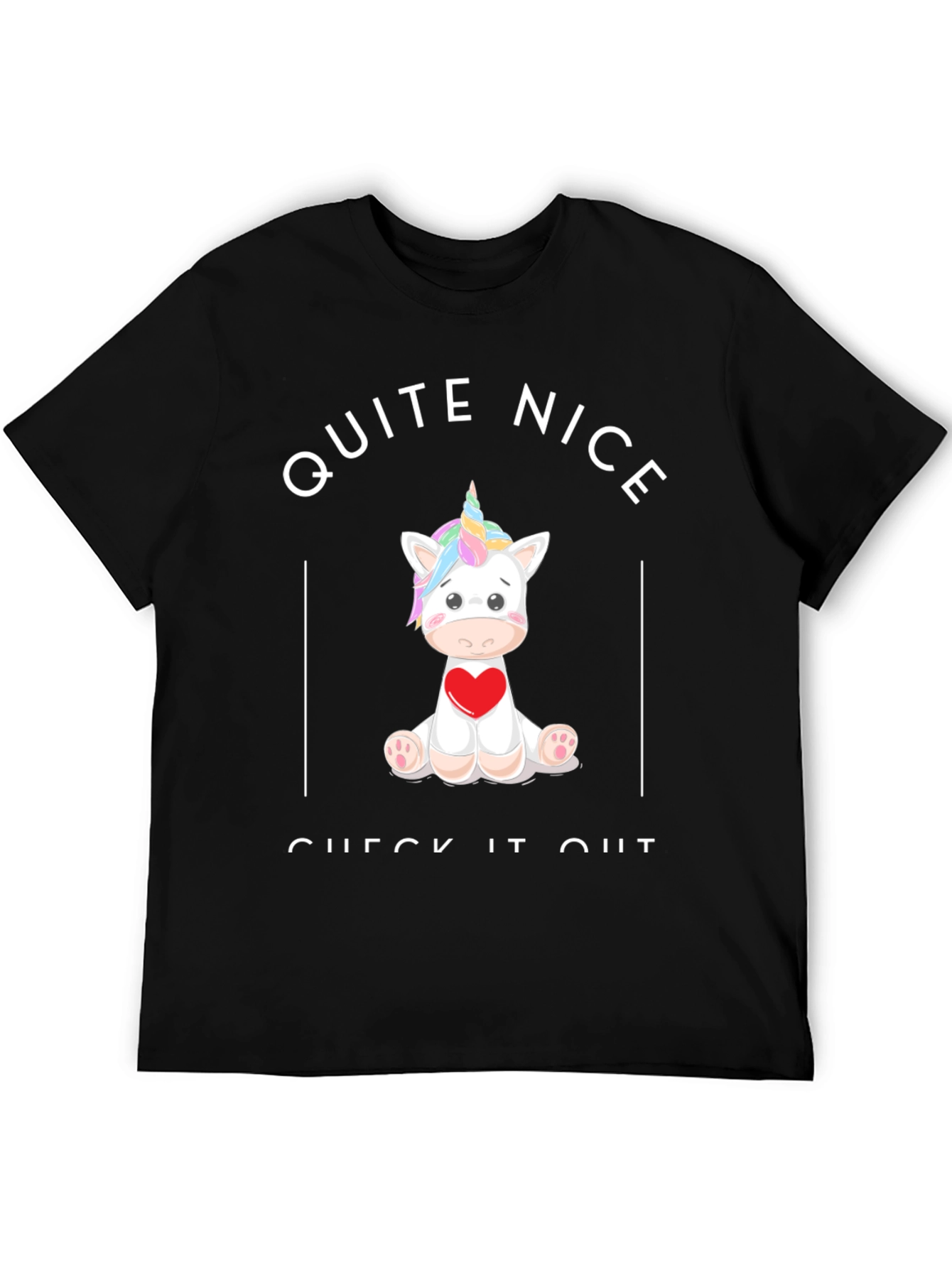 Unicorn Heart Graphic Black T-Shirt