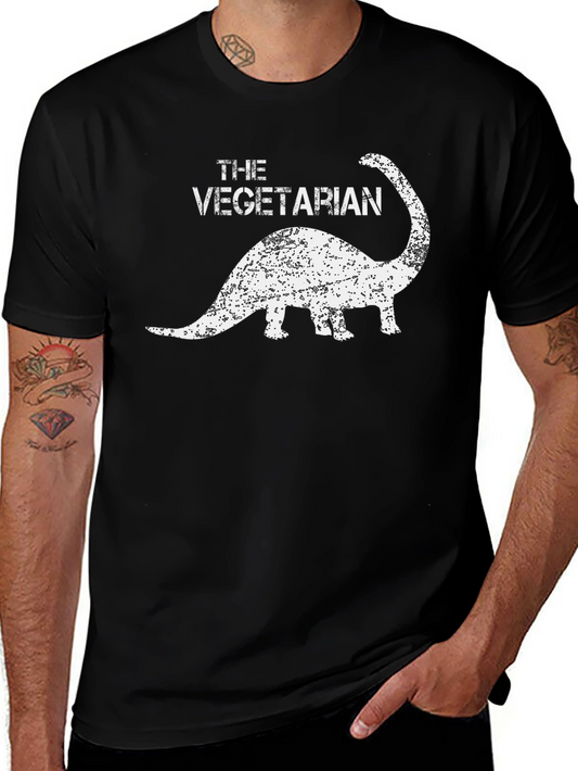 Vegetarian Dinosaur Graphic Tee - Black T-Shirt