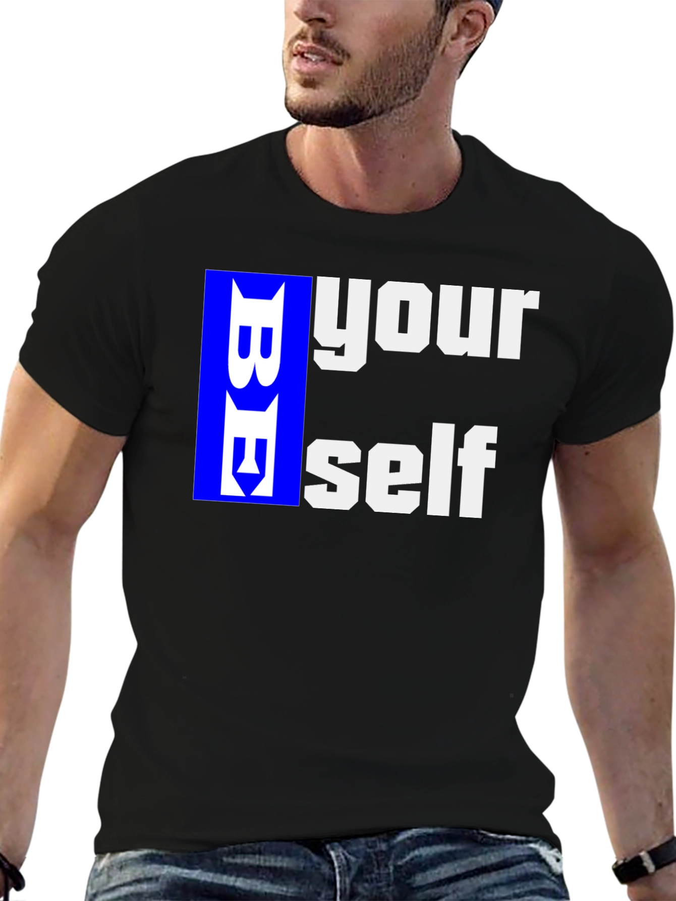 Be Yourself Graphic T-Shirt - Black Casual Tee