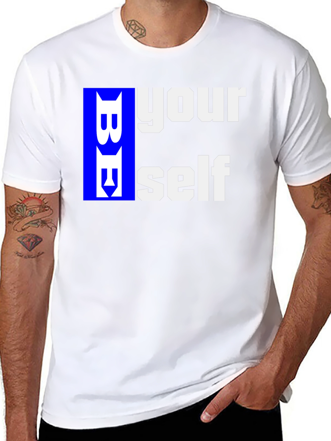 Be Yourself Graphic T-Shirt - Black Casual Tee