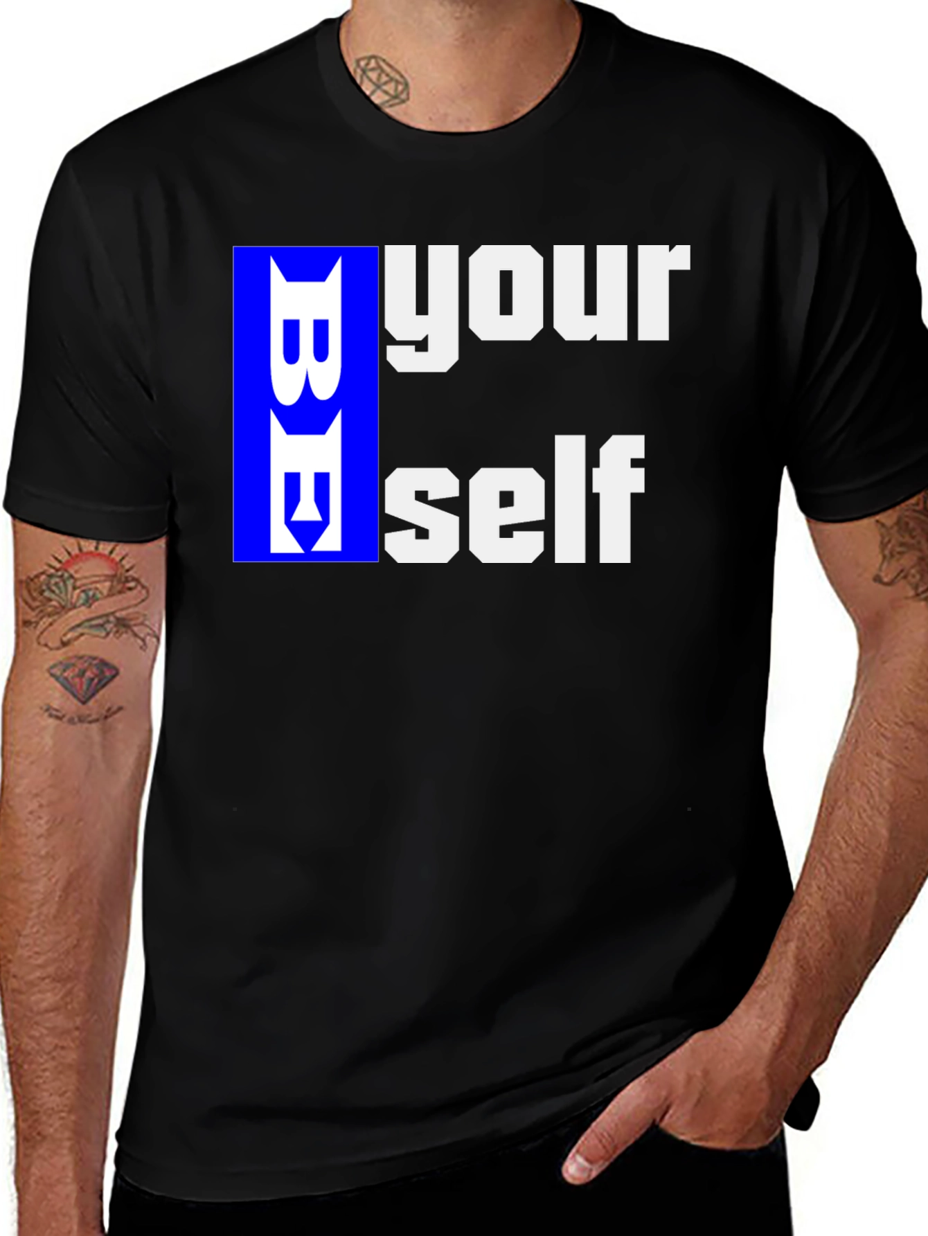 Be Yourself Graphic T-Shirt - Black Casual Tee