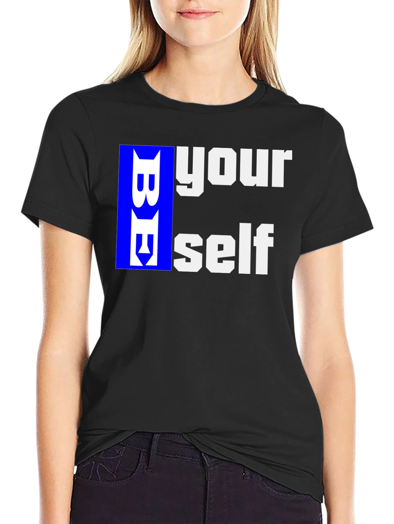 Be Yourself Graphic T-Shirt - Black Casual Tee