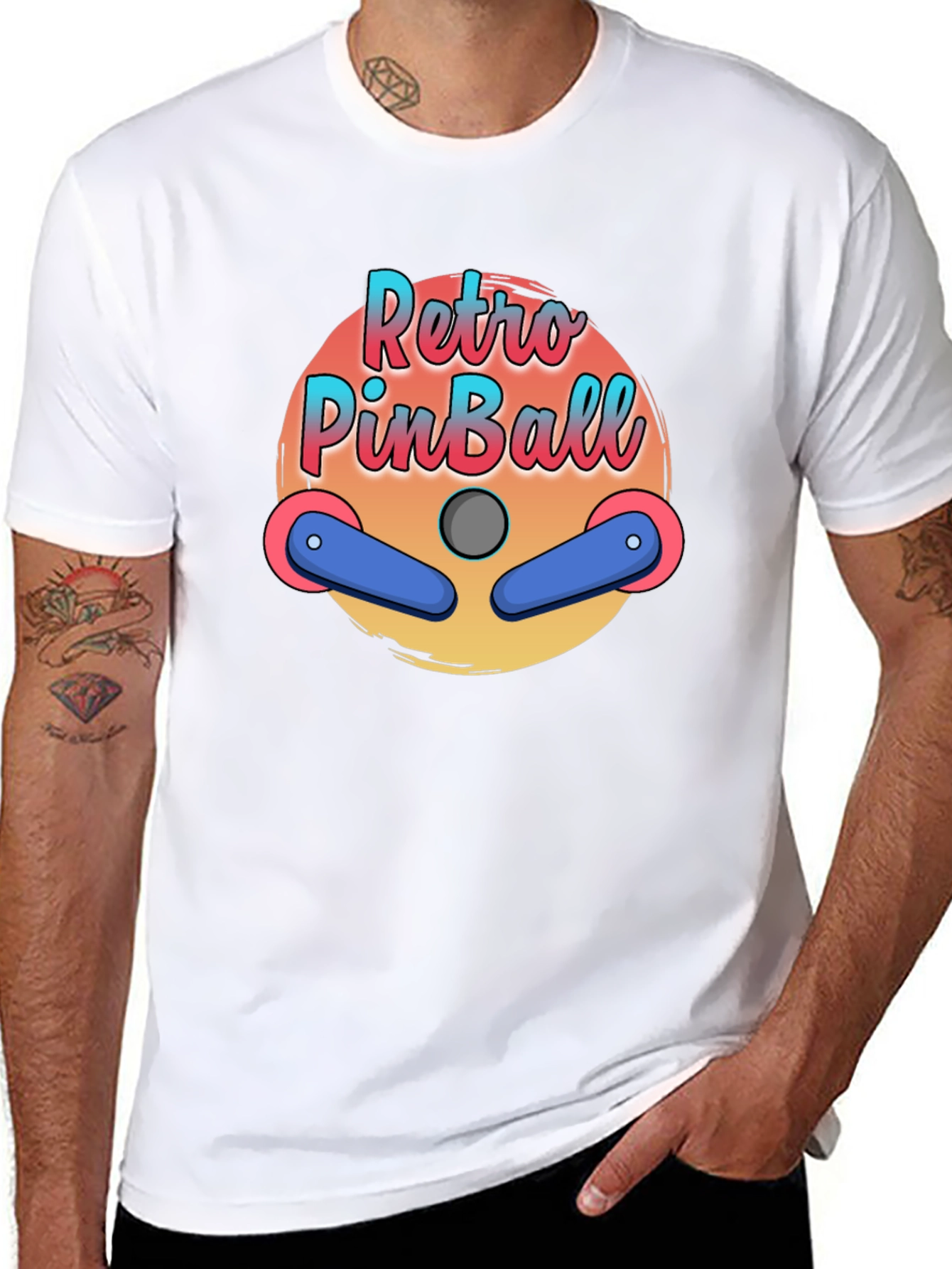 Retro Pinball Graphic T-Shirt