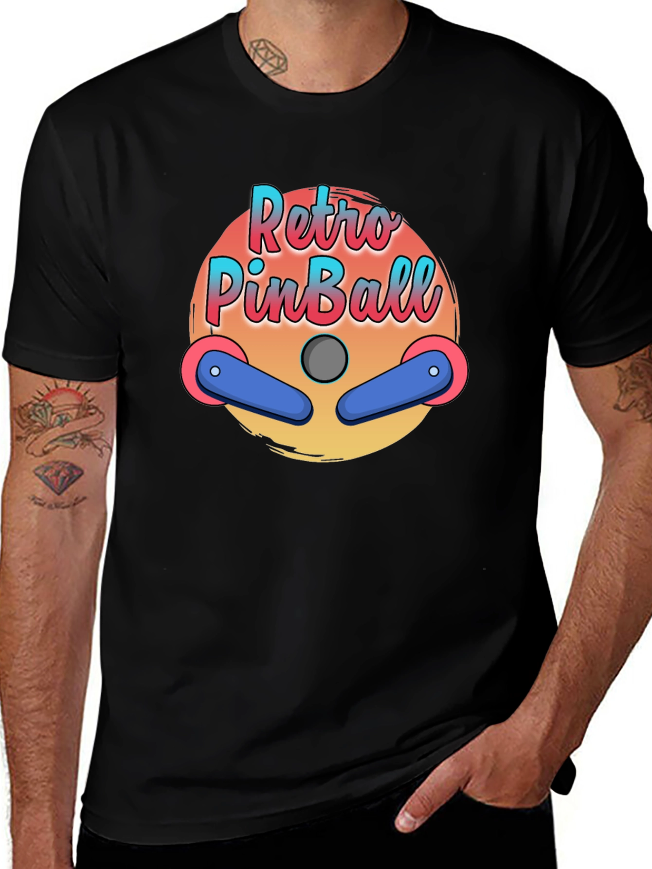 Retro Pinball Graphic T-Shirt